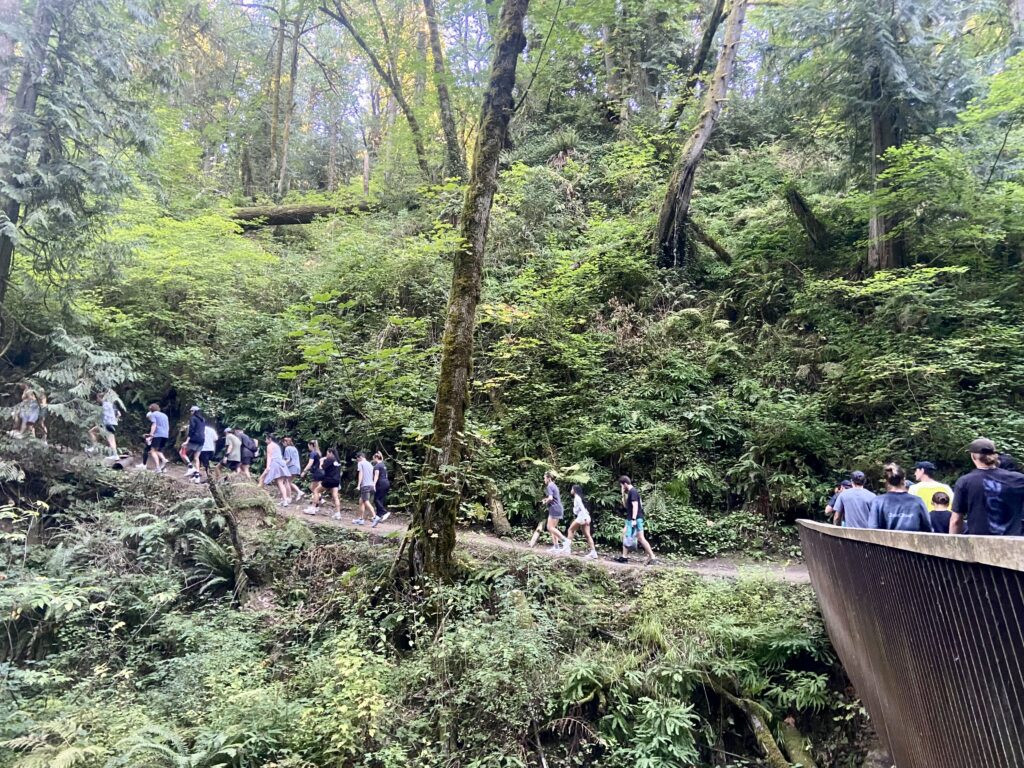 on footwear hiking forest park